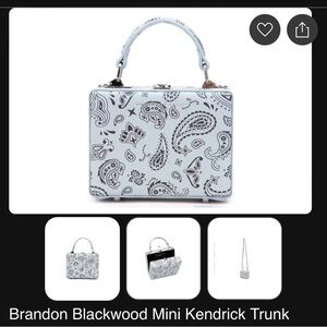 Brand new Brandon Blackwood mini baby blue bandanna purse